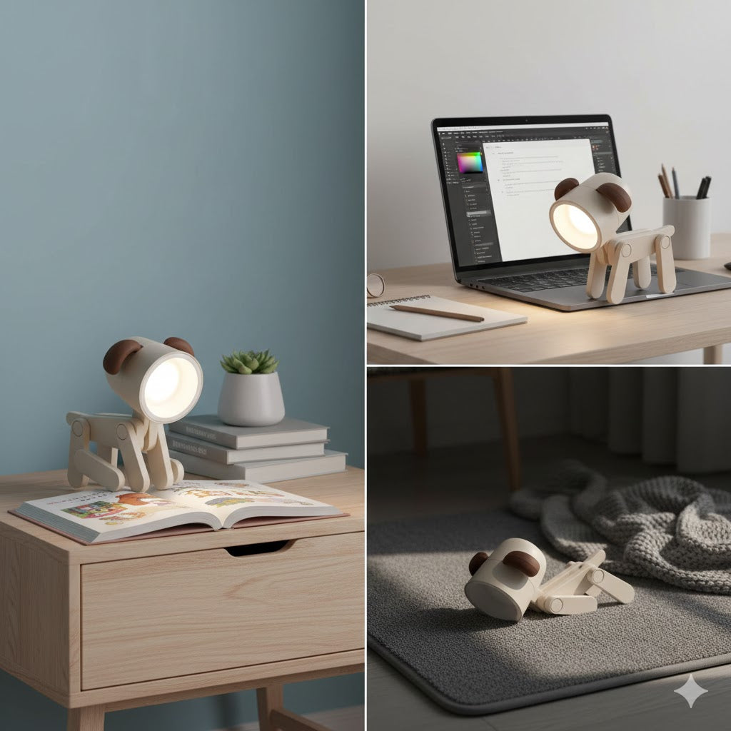 Gjør lesestunden magisk med Mini Puppy Leselampe